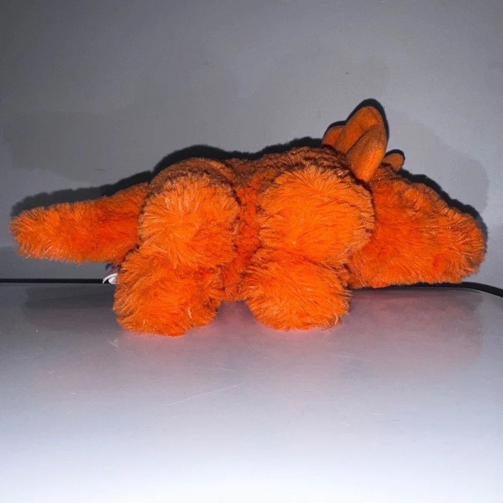 Manhattan Toy Orange‎ Plush Triceratops Dinosaur Stuffed Animal Toy 316732LJ